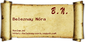 Beleznay Nóra névjegykártya