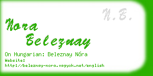 nora beleznay business card