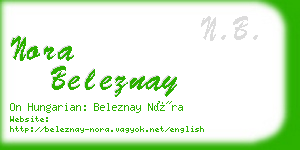 nora beleznay business card